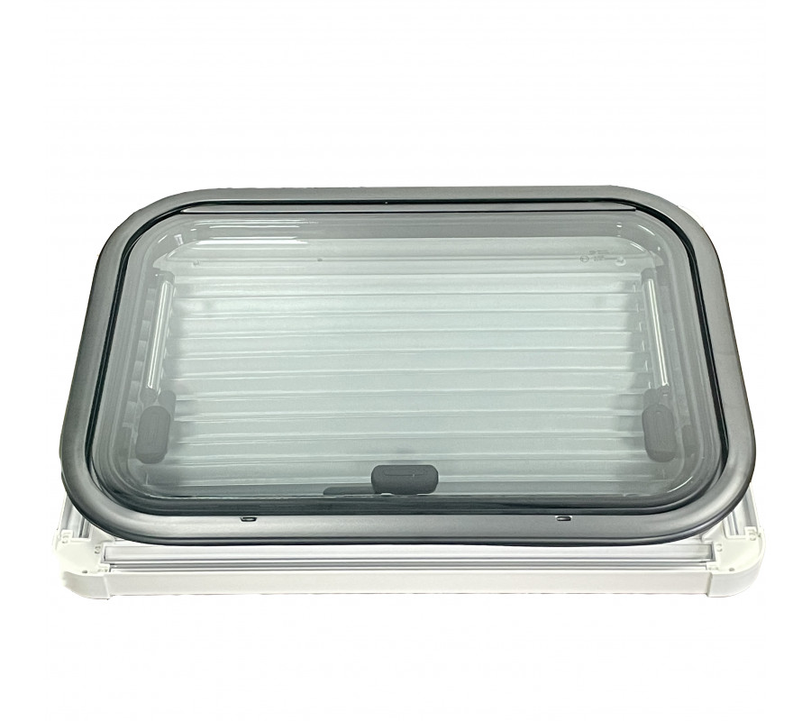 Round Edged Cassette Camper Window with Black out Blinds and Fly Net Screens
