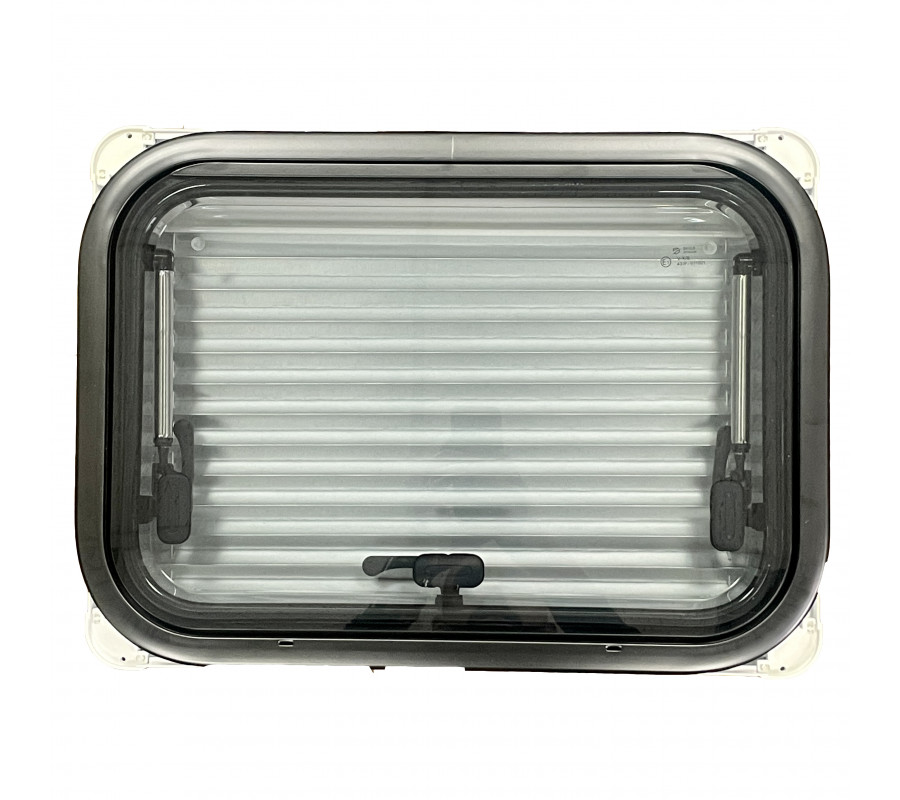 Round Edged Cassette Camper Window with Black out Blinds and Fly Net Screens