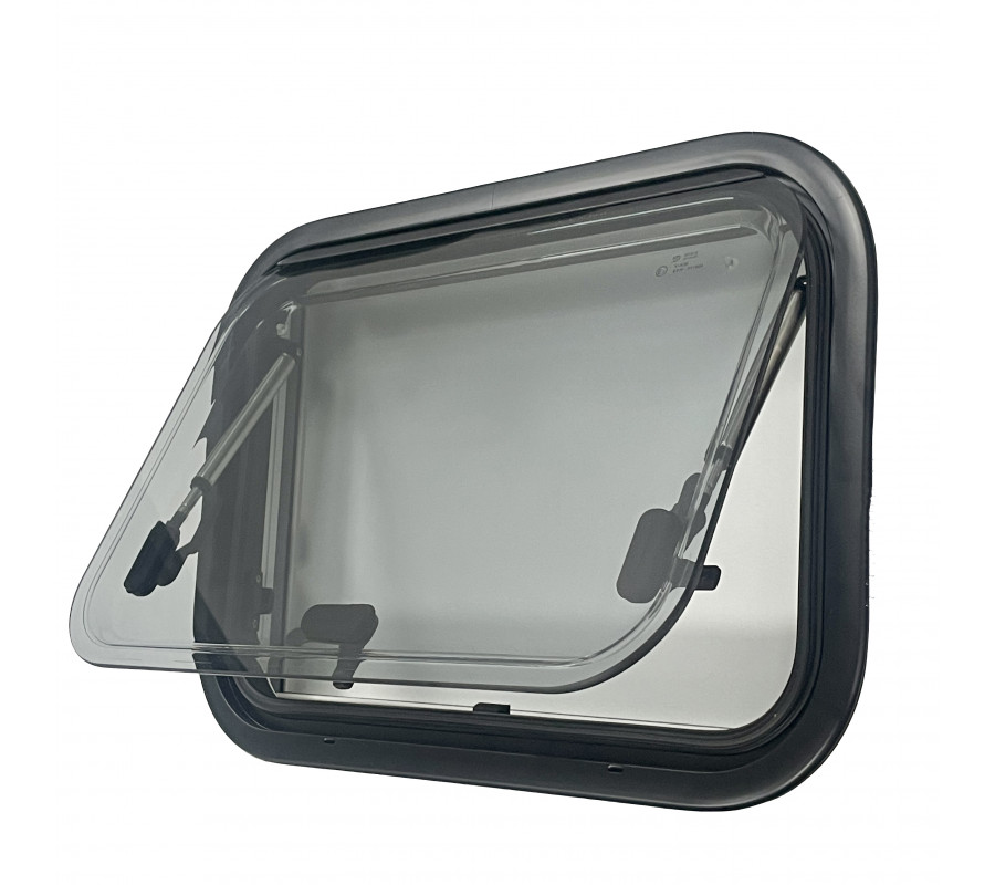 Round Edged Cassette Camper Window with Black out Blinds and Fly Net Screens