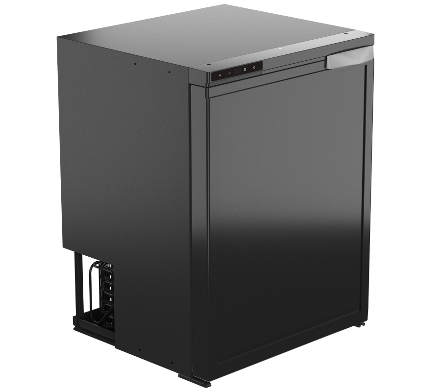 65L 12v 240v Camper Van Refrigerator Motorhome Fridge Freezer Black