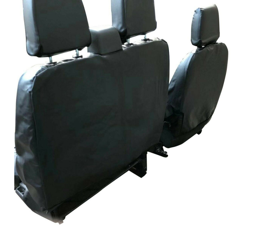 Grey Quilted Diamond Faux Leather Seat Covers For Ford Transit MK7 – Front Pair – RhinosAutostyling